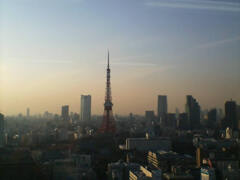 浜松町のビルから東京タワー夕方2007年