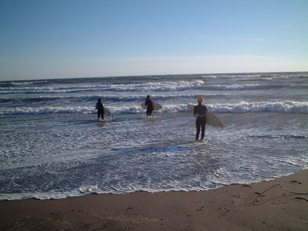 海でサーフィン。海無し県民から見るとすごい都会感　2002/11