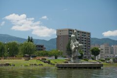 諏訪湖　スワンボートから