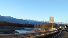 梓川、奈良井川、北アルプス