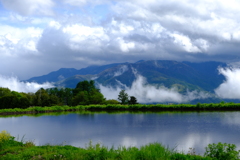雲湧き立つところにあった田んぼ