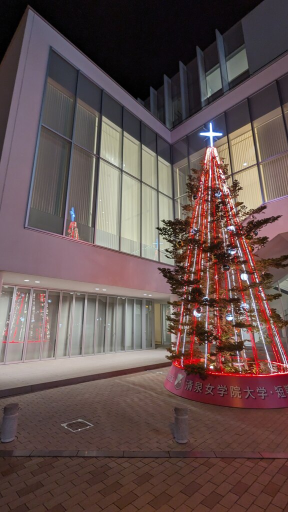 長野駅東口清泉女学院のクリスマスツリー　2024/11