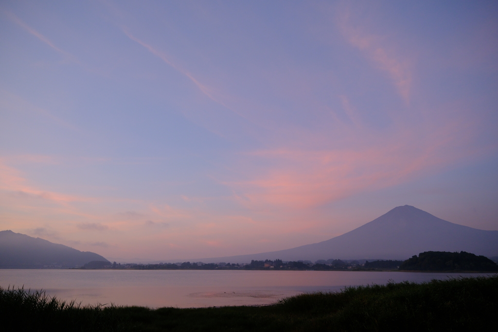 大石公園から富士山朝焼け