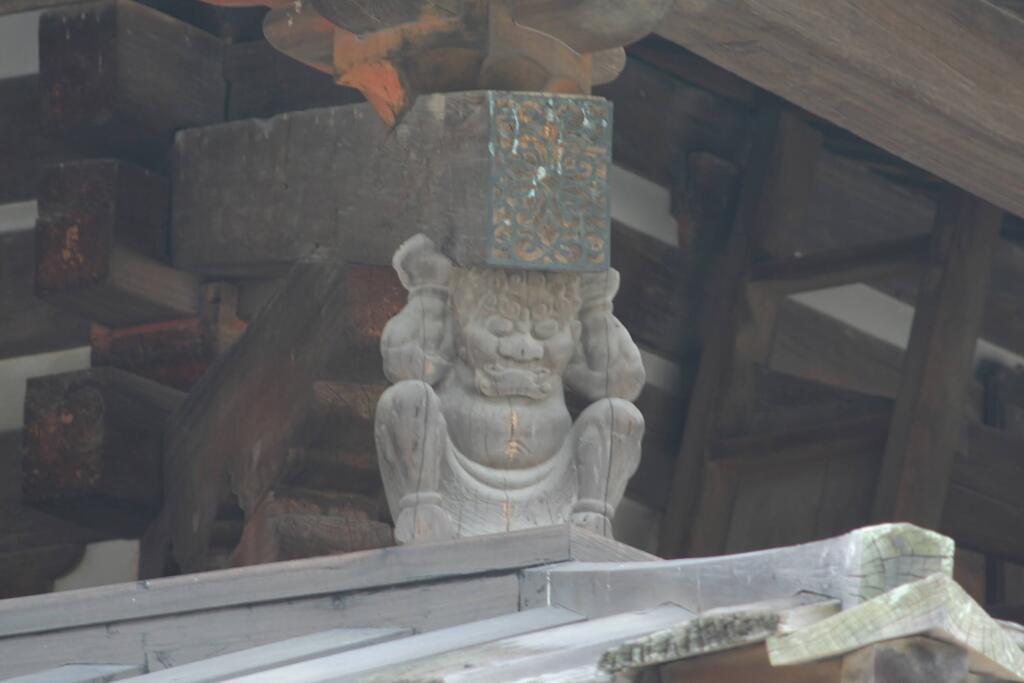 法隆寺の柱にいました。　2008/10