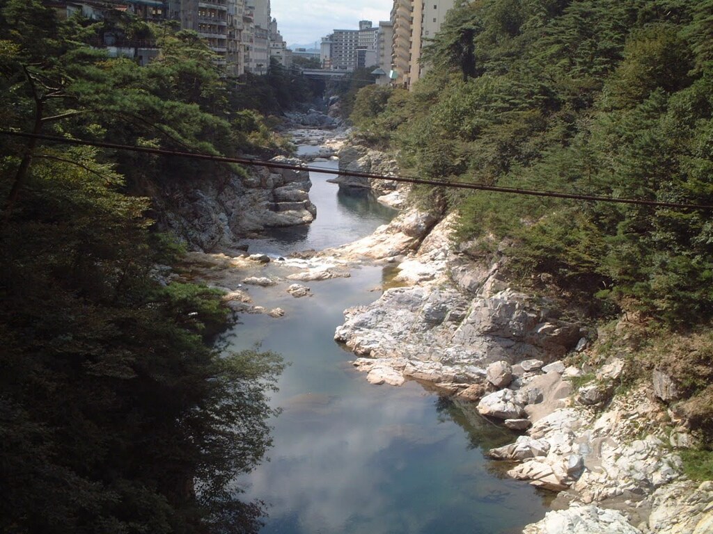 鬼怒川の吊り橋から　2002/9