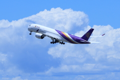 タイ国際航空機の離陸