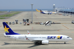 中部国際空港でスカイマークと貨物機