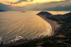 恋路ヶ浜の夕焼け