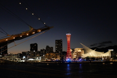 埠頭からの神戸夜景