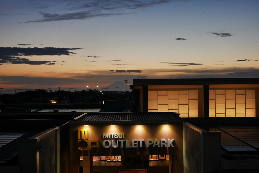 マジックアワー、木更津からの富士山