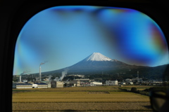 富士山、新幹線車窓