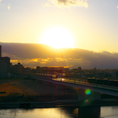 夕暮れの複々線