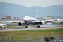 大阪国際空港へ着陸