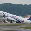 大阪国際空港から離陸中