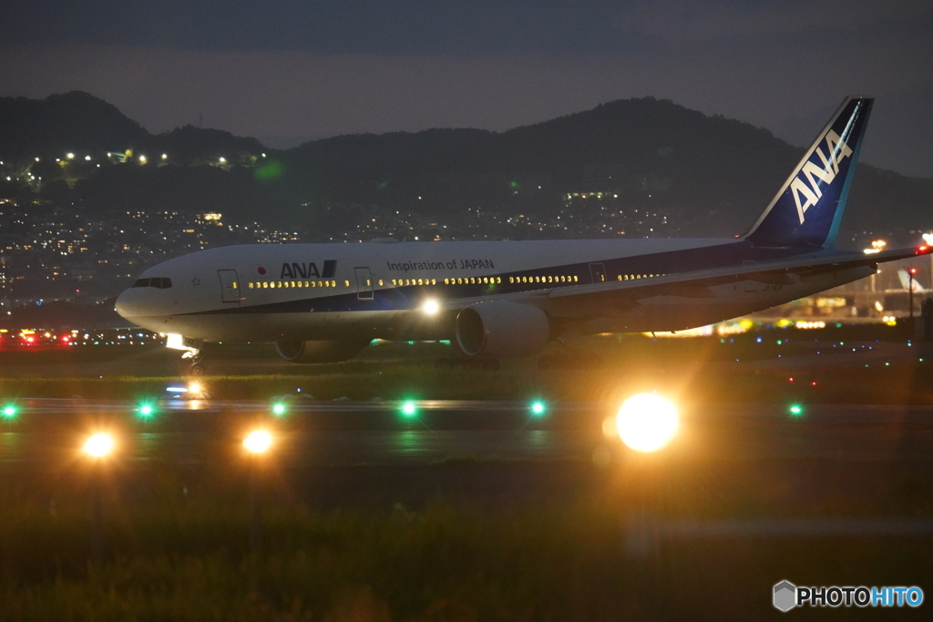 伊丹空港千里川土手　その１０（日没後）