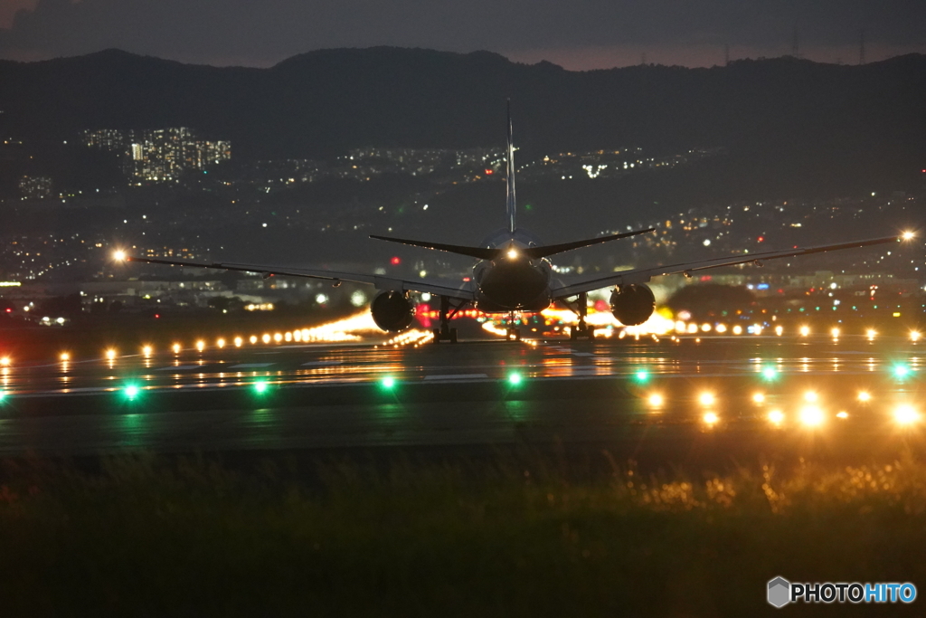 伊丹空港千里川土手　その１２（日没後）