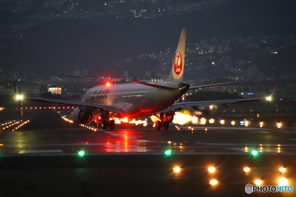 伊丹空港千里川土手　その６（日没頃）