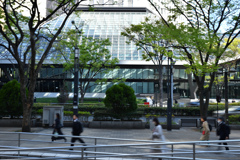 都市の朝