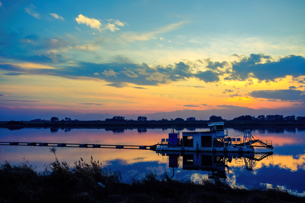 利根川の夕景