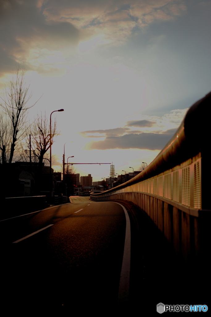 緩やかなカーブ