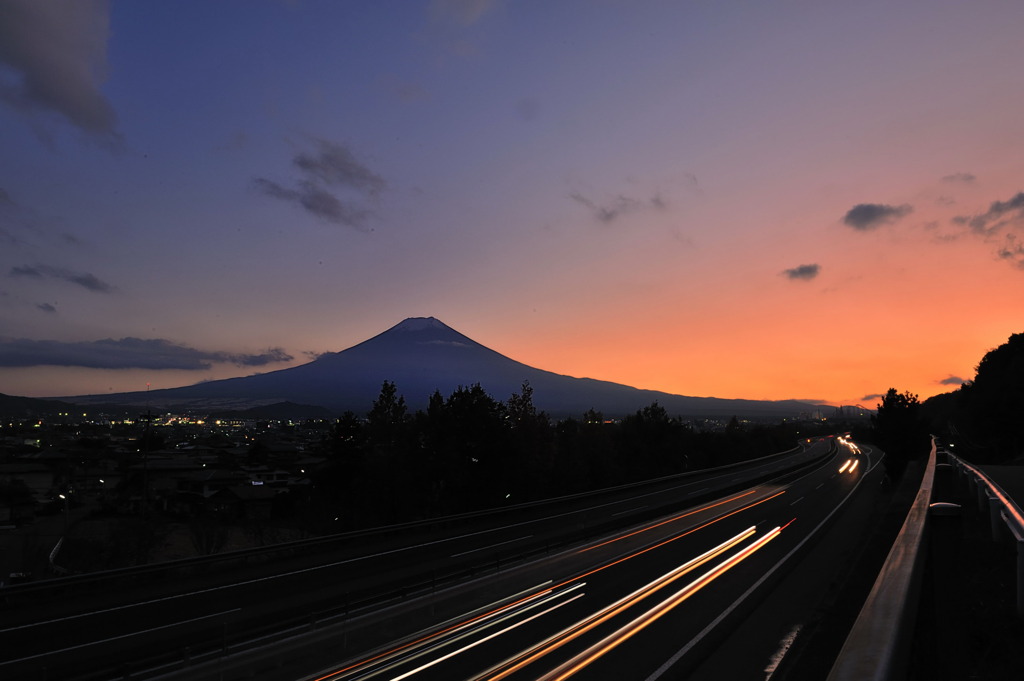 富士山　長時間露光