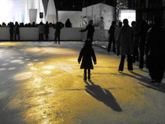 Ice skating and a girl