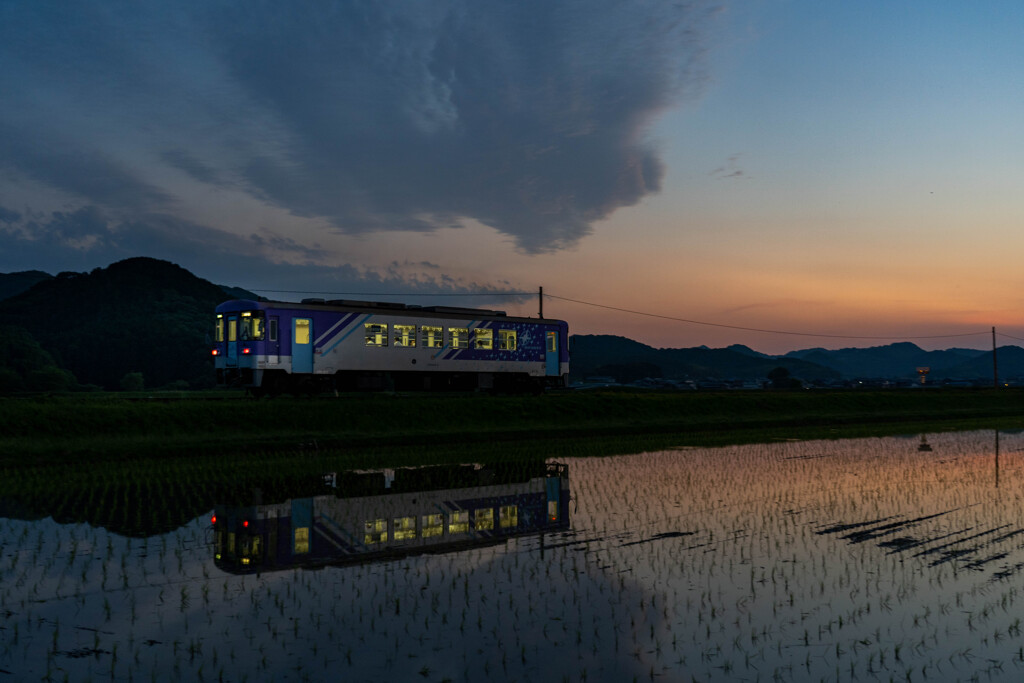 夕焼け、北条鉄道