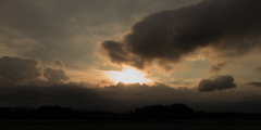 田舎の夕焼け空