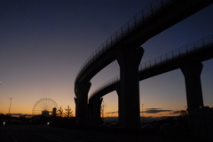 夕景のシルエット