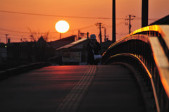 『橋と夕陽』