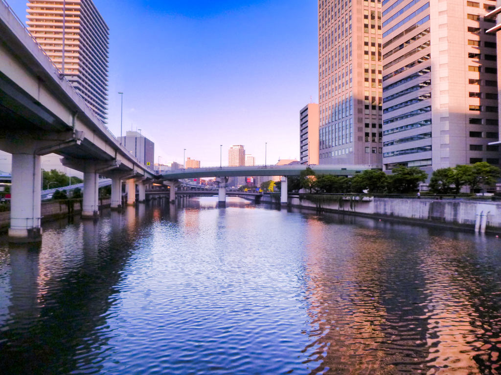 堂島川　夕暮れ