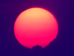 六甲山から見えた夕陽　２０１３年８月１２日