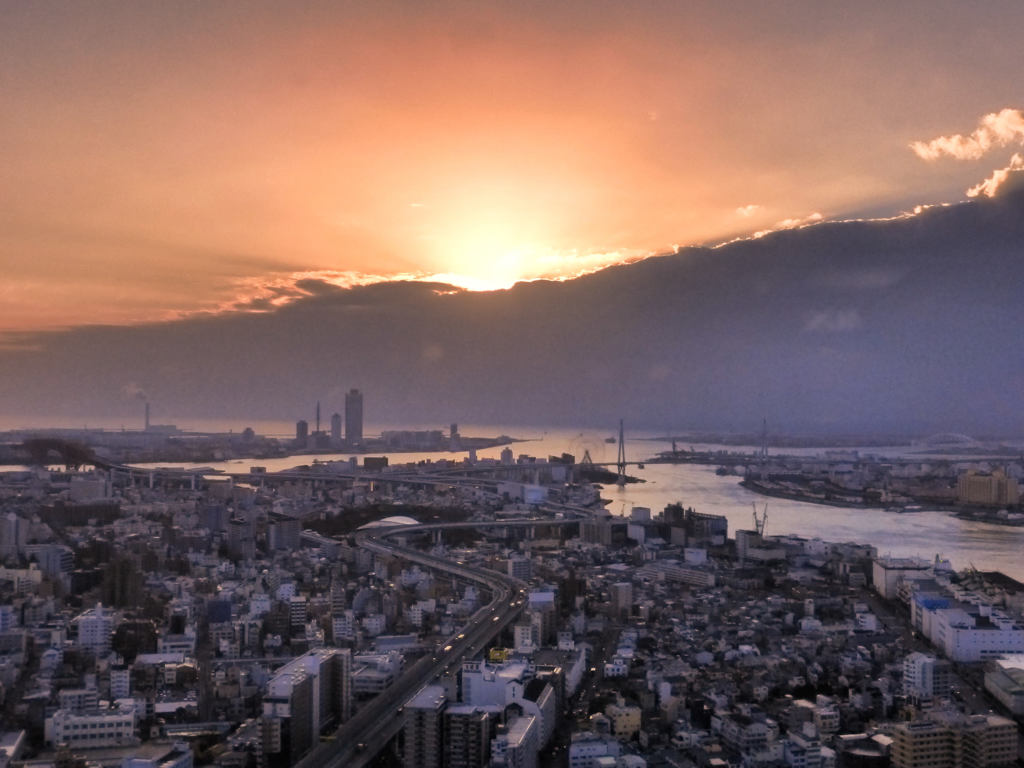 From Osaka Bay Tower paer6 安治川河口付近