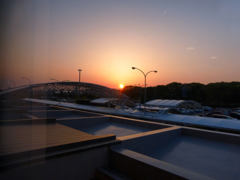 米子空港から見えた夕陽