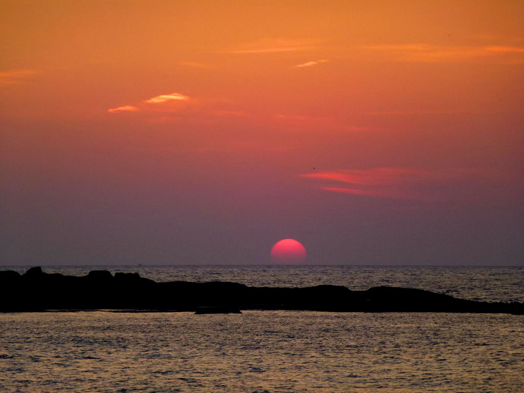 丹後半島　間人の夕陽　２