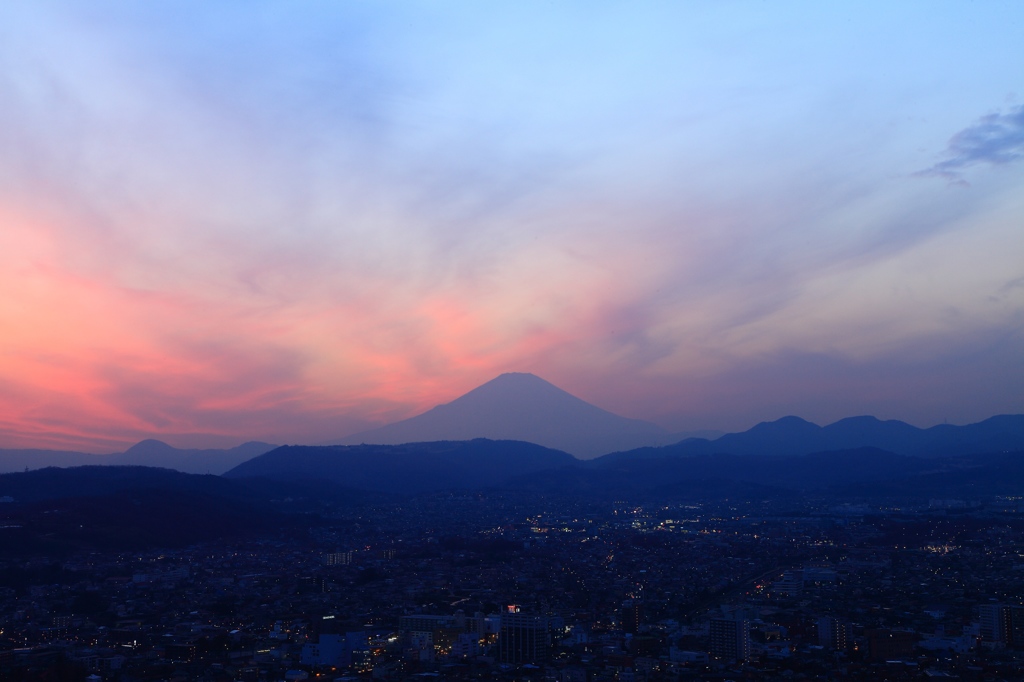 染まる夕焼け