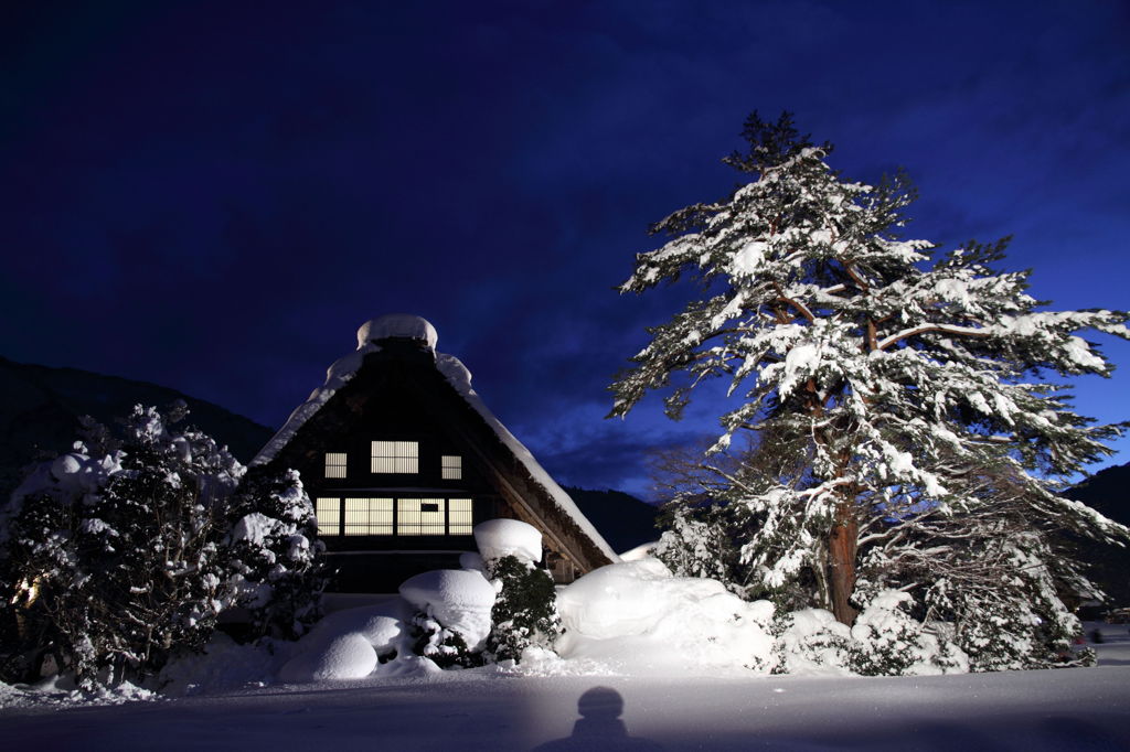 雪明かりに包まれ
