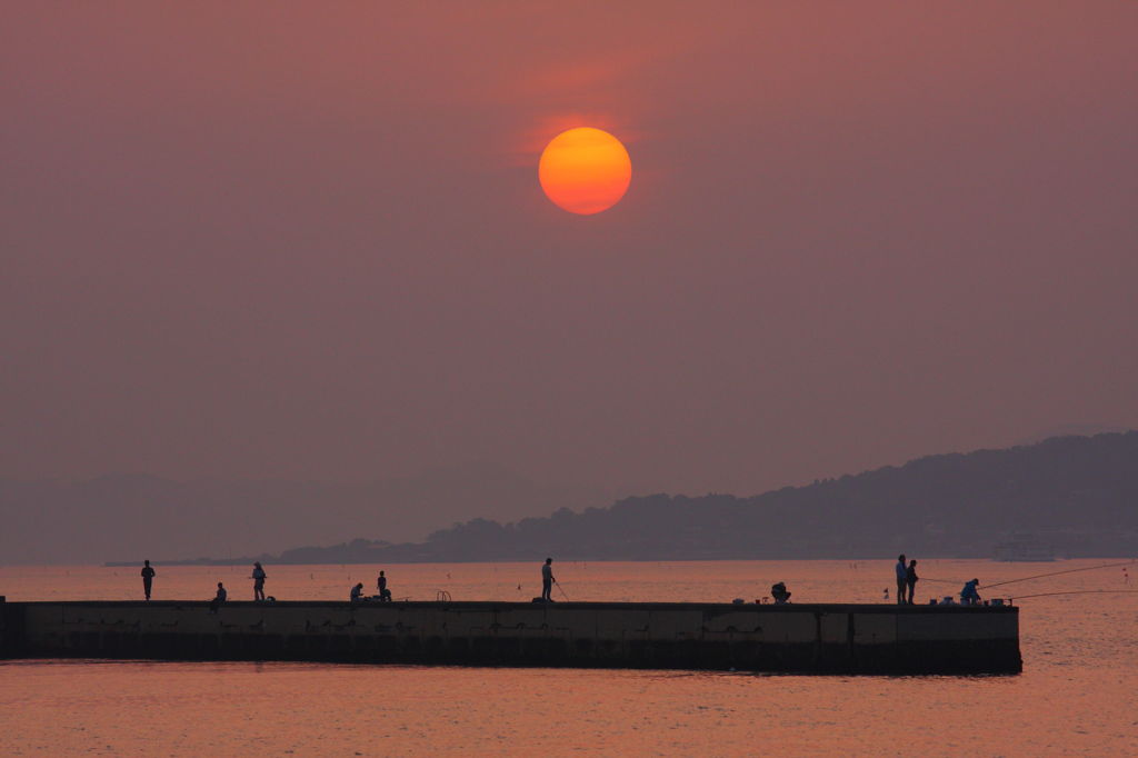 ももち浜の夕陽