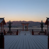 厳島神社雪景色　夜明け前2