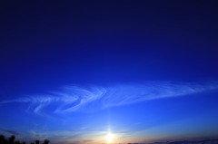 羊蹄山　夕日