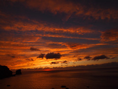 島の夕陽
