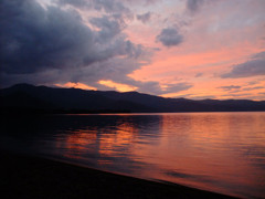 夕方の屈斜路湖