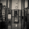ガラス越しの図書室