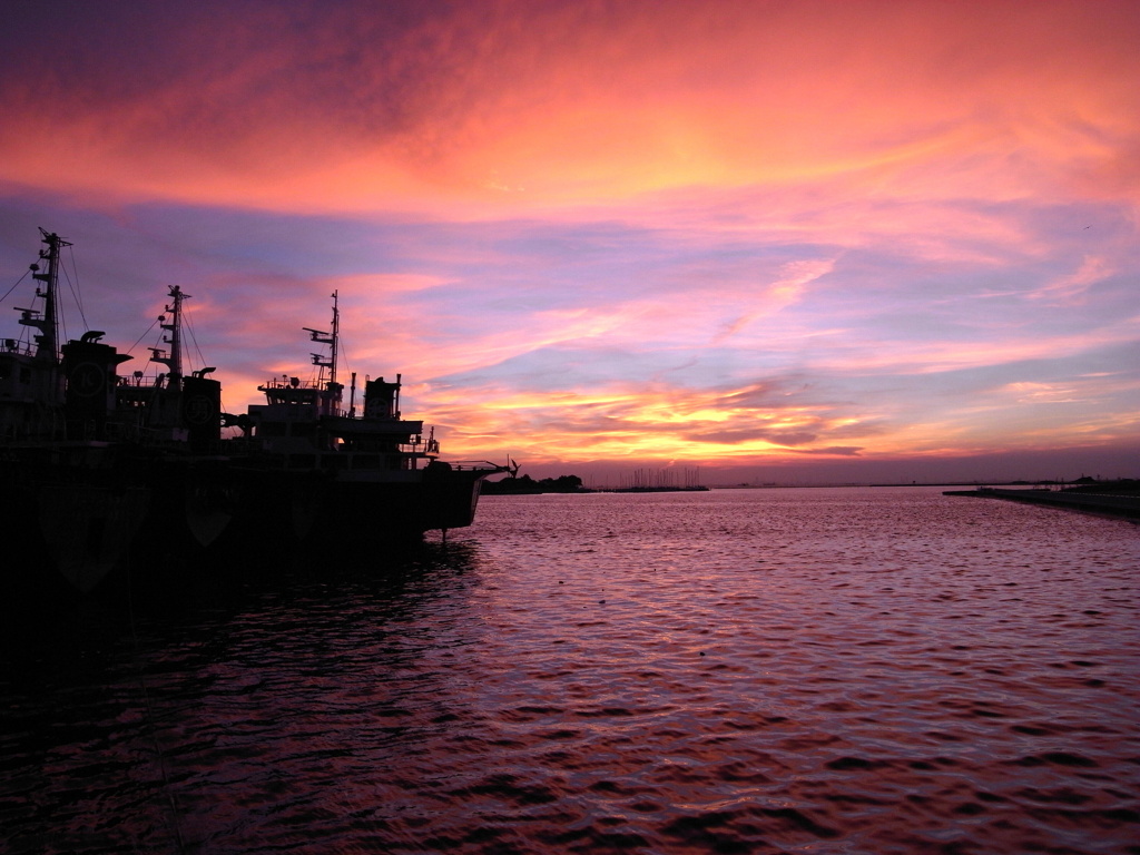 港、暮れる頃。