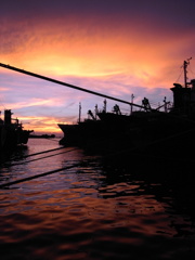 港、暮れる頃。