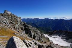 雄山と氷河