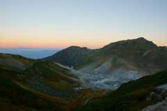 奥大日岳と富山湾の朝