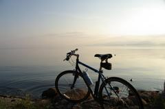 私のクロスバイクIN琵琶湖