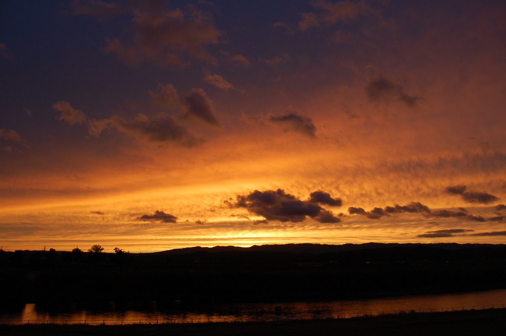 Golden sunset in Hokkaido