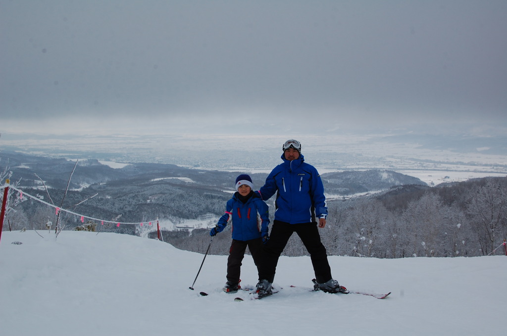 息子とスキー